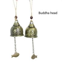 Feng Šui lydinio vėjo varpelio ornamentas (Buda) Varpo pakabukas Namų Automobilio Dekoracija Apsauga nuo vagystės Durų pakabukas bronza