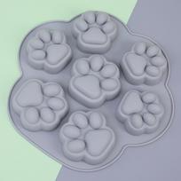Kūdikio papildomo maisto forma, kūrybiška, miela, silikoninė pyrago forma, atspari aukštai temperatūrai, maistinė, 7 dalių, katės letenos forma Pack of 1 pilka spalva