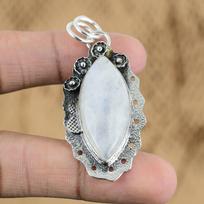 Womens day Deal Rainbow Moonstone Gemstone Mother Unique Pendant Sterling Silver