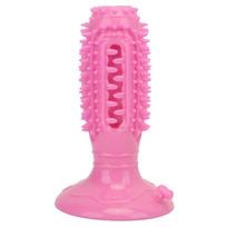 Dog Toothbrush Stick Pet Oral Cleaning Toothbrush Dog Rubber Chew Toy for Dental Care and Teeth rožinė