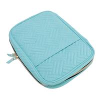 Jewelry Travel Case Ring Binder Storage Book with Clear Pockets Zippered Organizer for Necklace žalsvai mėlyna
