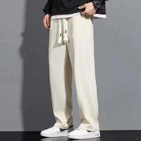 Spring Summer Men's Loose-Fit Straight-Leg Drape Sweatpants Summer Fast-Dry Casual Trousers Lightweight Comfortable Ice Pant 5XL
