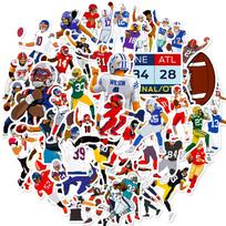 50 Rugby Stickers, Outdoor Sports Ball Classic Action Stickers, Skateboard Luggage Football Stickers