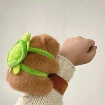 Cute Plush Capybara Slap Bracelets Cartoon Capybara Slap Wristband Stuffed Dolls Animal Clap Ring Interactive Toy Kids Gift