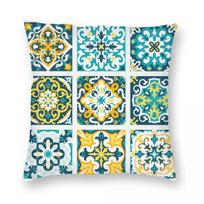 Mexican Tile Pillowcase Printed Polyester Cushion Cover Decoration Talavera Tiles Pillow Case Cover Chair Zippered 30x30cm šokoladas