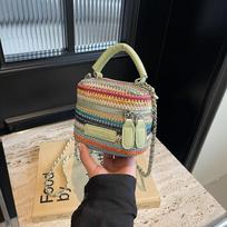 Žolės pynimo mažas krepšys moterims naujas universalus krepšys Korėjos mados grandinės crossbody mini lūpų dažų maišeliai