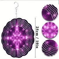 Vibrant Purple Light Metal Wind Spinner for Garden Patio Decor 360 Rotating Hook No Electricity Needed All Seasons Gift Modern Ornament 01A
