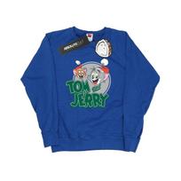 Tom And Jerry Womens/Ladies Christmas Greetings Sweatshirt L karališkos mėlynos spalvos