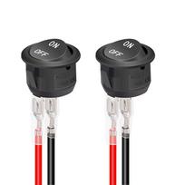 12V Round Rocker Switch AC 6A/250V 10A/125V SPST 2 Pin 2 Position On/Off Toggle Switch for Car Boat Automotive RV Black