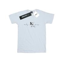 Disney Womens/Ladies Mickey Mouse Whistle Cotton Boyfriend T-Shirt S balta