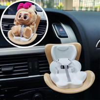 LABUBU Oro Angos Saugos Sėdynės Automobilio Montuojamas Makaronų Lėlės Aromaterapijos Klipas Animacinis Žaislas Lėlė Automobilio Mielas Papuošalas Milk Tea Coffee