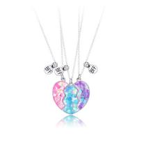 Children's Necklace Drip Oil Creative Magnet Splicing Love Necklace Set One Size rožinė