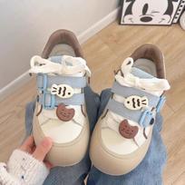 Dopamine board shoes 2025 new bread shoes platform big head shoes cute style shoes schoolgirl round head shoes 35 white