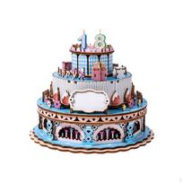Wooden Cake Music Box Toy Development Assembly Toys Model Family mėlyna