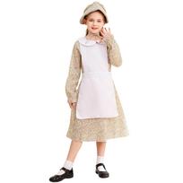 Children's prairie colony yellow floral dress apron pioneer costume cos costume, halloween costume XXXS-120cm