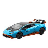 1/32 Lamborghini Huracan STO Supercar Alloy Diecasts & Toy Vehicles Metal Toy Car Model Sound and Light Collection Kids Toy mėlyna