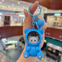 Panda & Capybara Luminous Keychain: Cute Night Light & Bag Pendant pink