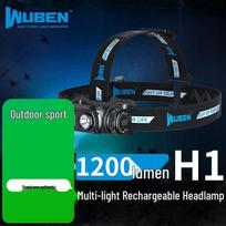 WUBEN H1 Rechargeable Multi-Source LED Headlamp Adjustable Fit juoda