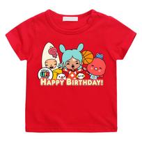 Toca Boca World Kawaii 100%Cotton T-shirts High Quality style Short Sleeve BoysGirls Children T Shirt Graphic Printing Camisetas anime shirt 100 raudona
