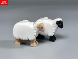 MY OWN CREATION Blocks Cute Sheep Goat Shed Sheepfold Animal DO-IT-YOURSELF Farm Grassland View Building Blocks Add-Ons Children s Playthings Gifts