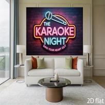 Neon  The Karaoke Night  Backdrop for Birthday & Music Parties 47.2x31.5inch/120*80cm black