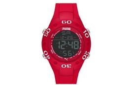 PUMA Wrist Watches Quartz Movement Plastic Strap 49mm Black Dial Women's Watch 30m Water Resistant P6037 red