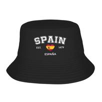 Ispanija Ispanijos Vėliava Kibiro Kepuraitė Vasarinė Laisvalaikio Žvejo Kepurė Unisex Kepurės Porai Nešiojamos Medžioklės Kepurės Havajų Individualus Pasidaryk Pats Apsauginės Nuo Saulės Kepurės One Size black
