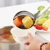 Multifunction Kitchen Accessories Vegetable Scoop Colander Hot Pot Soup Spoon Spoon Filter Spoon small beige