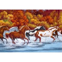 5D „pasidaryk pats“ deimantų piešimas, bėgiojantys arkliukai, siuvinėjimas, mozaikos kryžminio dygsnio krištolinio akmens dekoras 20X30CM brown