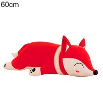 35/50/60cm Kawaii Simulation Fox Soft Stuffed Plush Toy Sleeping Doll Home Pillow Xmas Birthday Gift 60cm raudona