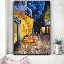 5D „pasidaryk pats“ deimantinis paveikslas „Van Gogo kavinės terasa naktį“ siuvinėjimas kryželiu 3D aliejinis tapyba namų dekoras 40X50CM yellow