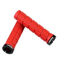 Bicycle Handlebar Grips MTB Mountain Bike Cycle Lock Handle Grips Durable Rubber Grip raudona