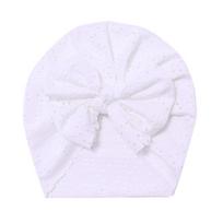 Miela Big Bowknot kūdikių kepurė Turbanas vasarinis tinklinis vienspalvis kūdikių skrybėlė naujagimiui kūdikiui mažyliui kepurė ant galvos balta
