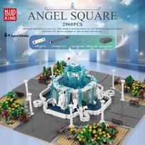 MOULD KING MOC „Streetview“ pastatų rinkiniai „Angel Square“ modelis su LED lemputėmis, statybiniais blokeliais, plytelėmis, žaislais, žaislais, kalėdinėmis dovanomis