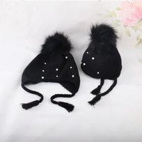 Newborn Baby Boy Girls Lovely Kintted Pompon Beanies Winter Caps Warm Fur Sequins Knit Beanie Hat Fleece Crochet Caps 0 to 3years juoda