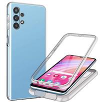 Case For Samsung Galaxy M32 4G 5G 360 Front+Back Transparent Double Phone Case For Samsung M32 M 32 4G 5G Shockproof Bumper Soft Silicone Hard Cover Samsung Galaxy M32 5G gryna
