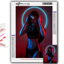 Pilnas 5D „pasidaryk pats“ deimantinis paveikslas „Cyberpunk Sexy Art“ 5D deimantų piešimas Full Round 20X30CM black