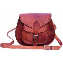 Moteriškas senovinis rudos ožkos odos „Messenger CrossBody“ krepšys, rankų darbo piniginė 11X9X3 ruda