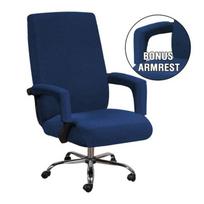 Poliarinio fliso biuro kėdės užvalkalas, kompiuterio kėdės užvalkalai, besisukantis apsauginis, nuimami, plaunami sėdynės užvalkalai S with Armrest cover white