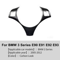 Car Interior Steering Wheel Decoration Cover Trim For-BMW 3 Series E90 E92 E93 2005-2012 LHD Automobiles Accessories Parts A black