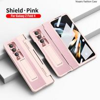 Padengtas odinis stovo dangtelis, skirtas Samsung Galaxy Z Fold 4 lygiuojamo vyrio apsaugos dėklo laikiklis Funda su priekinio ekrano stiklo plėvele For Galaxy Z Fold 4