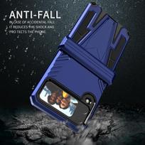 Hard Protection Dual Layer Folding Case For Samsung Galaxy Z Flip4 5g Flip 4 Zflip4 Stand Holder Fashion Phone Accessories Cover for Samsung Z Flip 4 mėlyna