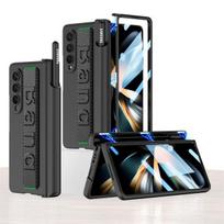 „Samsung Galaxy Z Fold 4 Case“, viskas įtraukta, magnetinis rašiklio vyris su ekrano stiklu, skirtas Galaxy Z Fold4 riešo dirželio kietam dėklui for Galaxy Z Fold 4 juoda