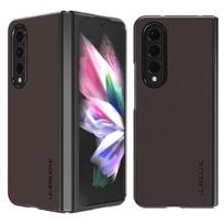 Skirtas „Samsung Galaxy Z Fold 4“ apsaugai nuo kritimo plonas matinis sulankstomas dėklas „Samsung Galaxy Z Fold 3“ plonas telefono maišelio dėklas be pirštų atspaudų For Galaxy Z Fold 3 ruda