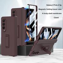For Samsung Galaxy Z Fold 4 5g Case Magnetic Hinge Pen Slot Kickstand Hard Cover With Screen Glass Protector For Samsung Z Fold4 For Galaxy Z Fold 4