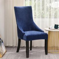 Soft Velvet High Back Chair Covers Spandex Sloping Chair Cover European Home Dining Armchair Cover Funda Silla Dust 1PC Chair cover white