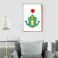 Joga beždžionė mielas animacinių filmų spaudinys, plakatas su drobėmis vaikų kambariui namų dekoras Sienų paveikslas Quadro Art Craft 40x60cm No Frame blue