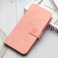 Piniginės telefono dėklas, skirtas Samsung Galaxy A04 A14 A53 A73 A23 A13 A33 M33 M53 M13 A03 5g A24 A34 A54 dėklai saulėgrąžų odinis dangtelis Samsung M33 5G rožinė