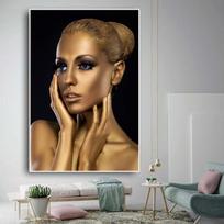 Modernūs auksiniai nuogos merginos plakatai ir spaudiniai sienų popmeno drobės tapyba skandinaviškas paveikslas namų dekoravimui svetainei dekoratyvinis 21x30 No Frame brown