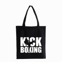 Kikboksas Karate Tailandas Taekwondo Kung Fu Vyriškas kasdienis raštuotas drobės krepšys pirkinių krepšys Sulankstomi drobės krepšiai Bolsas Pirkinių krepšys 24*26cm black